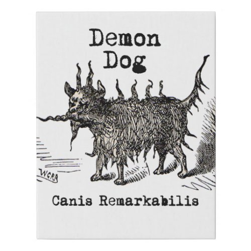 Dog Demon Vintage Funny Cute Faux Canvas Print