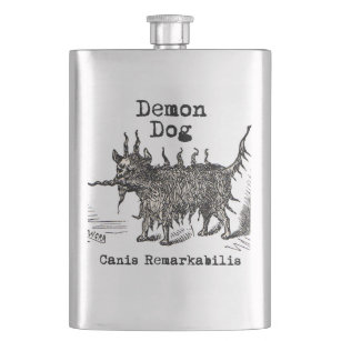 Dog Demon Vintage Funny Cute Flask