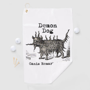 Dog Demon Vintage Funny Cute Golf Towel