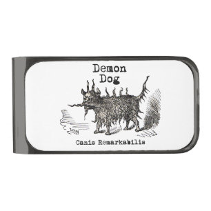 Dog Demon Vintage Funny Cute Gunmetal Finish Money Clip