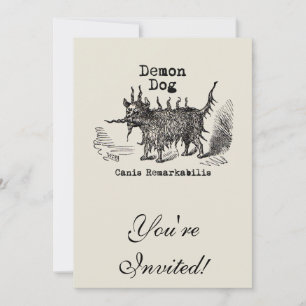 Dog Demon Vintage Funny Cute Invitation