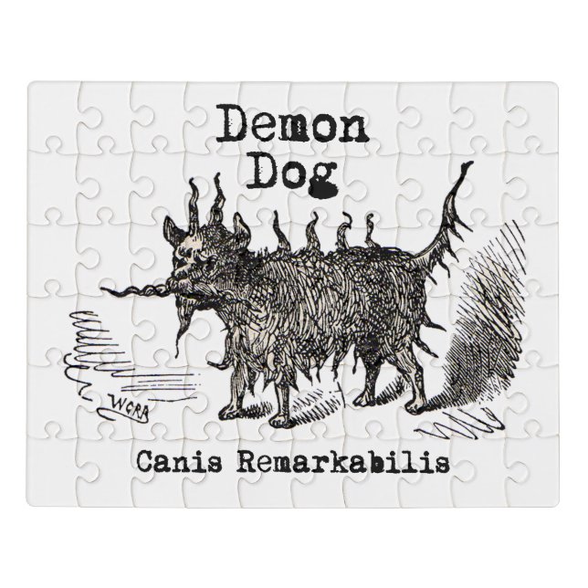 Dog Demon Vintage Funny Cute Jigsaw Puzzle (Puzzle Horizontal)