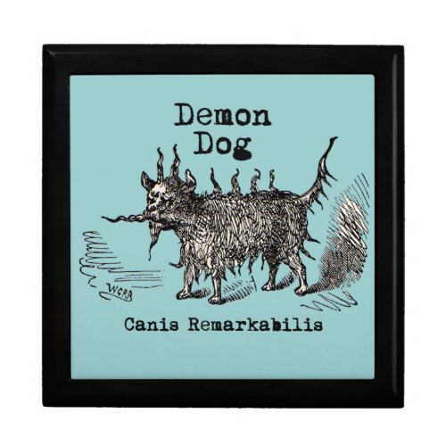 Dog Demon Vintage Funny Cute Keepsake Box