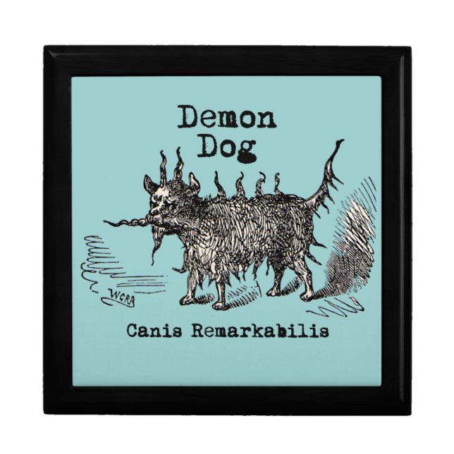 Dog Demon Vintage Funny Cute Keepsake Box (Front)