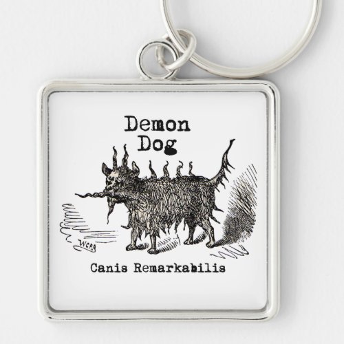 Dog Demon Vintage Funny Cute Keychain