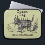 Dog Demon Vintage Funny Cute Laptop Sleeve<br><div class="desc">Vintage funny demon dog - a real devil dog - "The canis remarkabalis", or demon dog -- transforms the most thorough-bred of terriers or the veriest mongrel into an animal which it would bother Darwin himself to classify. What a hoot! Just perfect for the dog lover in your life! The...</div>