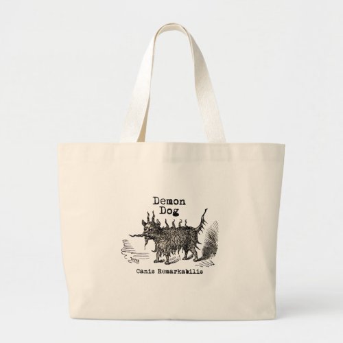 Dog Demon Vintage Funny Cute Large Tote Bag