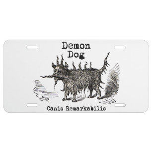 Dog Demon Vintage Funny Cute License Plate