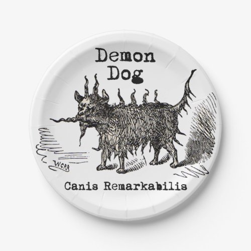 Dog Demon Vintage Funny Cute Paper Plates