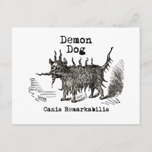 Dog Demon Vintage Funny Cute Postcard