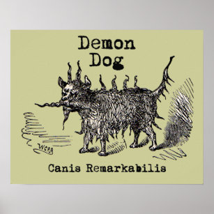 Dog Demon Vintage Funny Cute Poster
