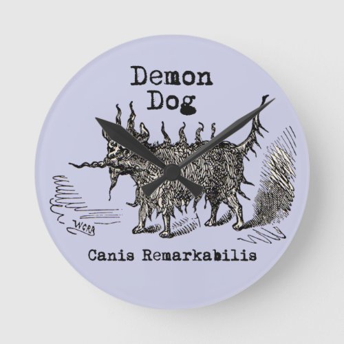 Dog Demon Vintage Funny Cute Round Clock