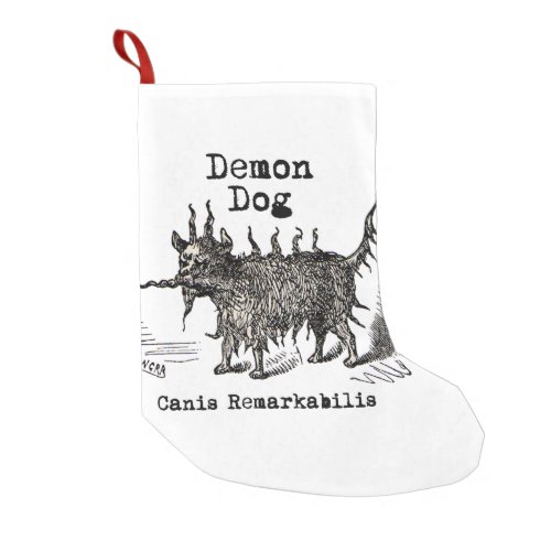 Dog Demon Vintage Funny Cute Small Christmas Stocking