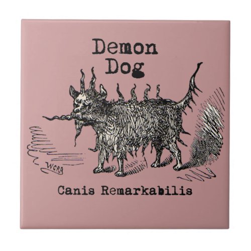Dog Demon Vintage Funny Cute Tile