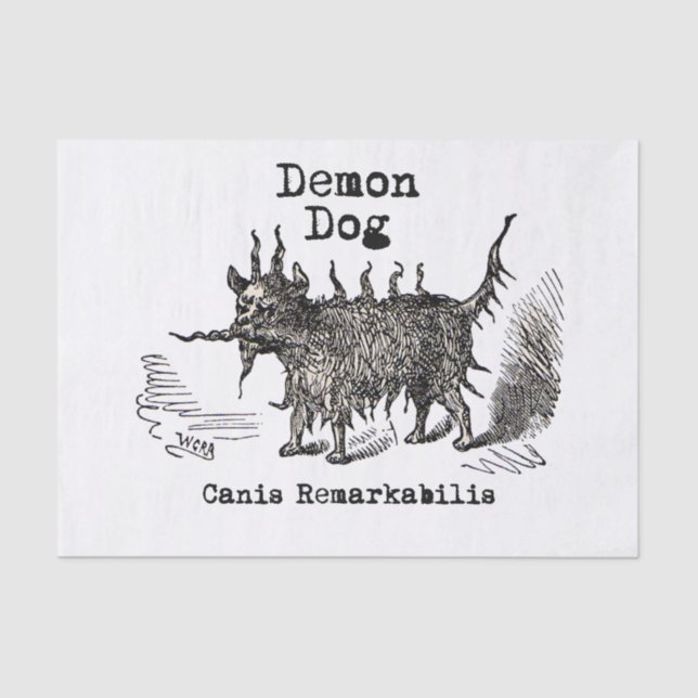 Dog Demon Vintage Funny Cute Tissue Paper (Front)