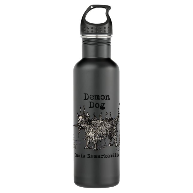 Dog Demon Vintage Funny Cute Water Bottle (Front)