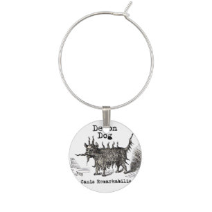 Dog Demon Vintage Funny Cute Wine Charm
