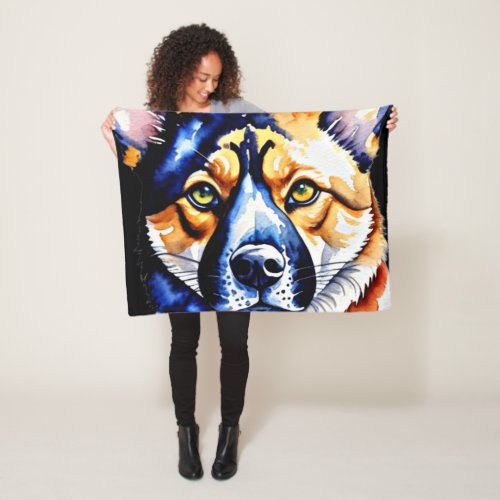 Dog design fleece blanket