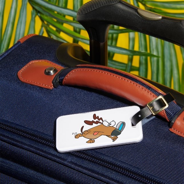 Dog Detective with Magnifying Glass Luggage Tag (Creator Uploaded)