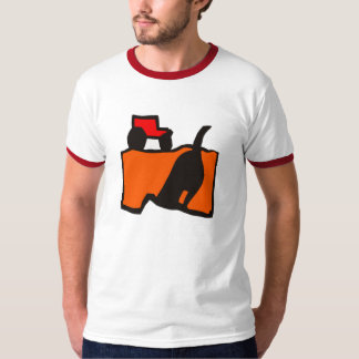 DOG DIGGING TRACTOR FARM FIELD T-Shirt