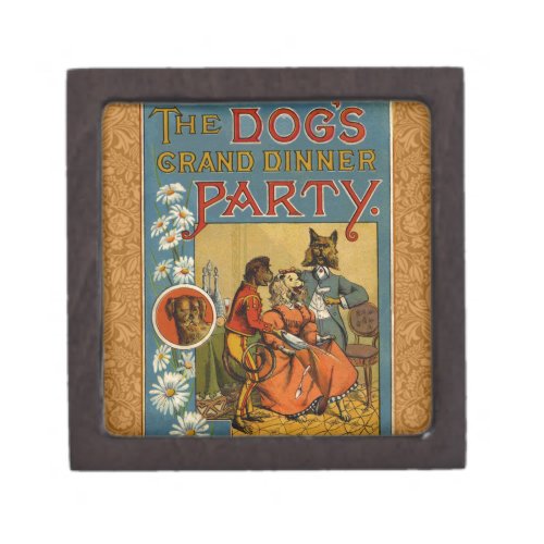 Dog Dinner Party Vintage dog illustration Keepsake Box