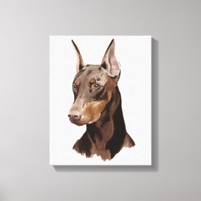 Dog Doberman! Beautifull portrait on canvas! Canvas Print (Front)