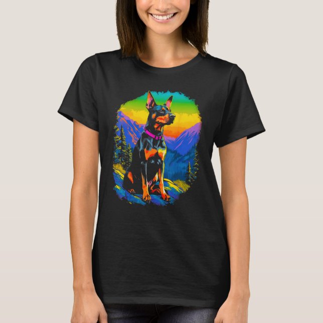 Dog Doberman Pinscher Hike T-Shirt (Front)