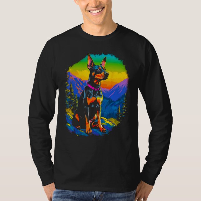 Dog Doberman Pinscher Hike T-Shirt (Front)
