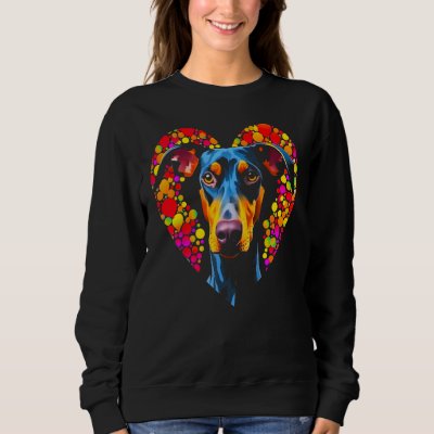 Dog Doberman Pinscher Love Heart Sweatshirt