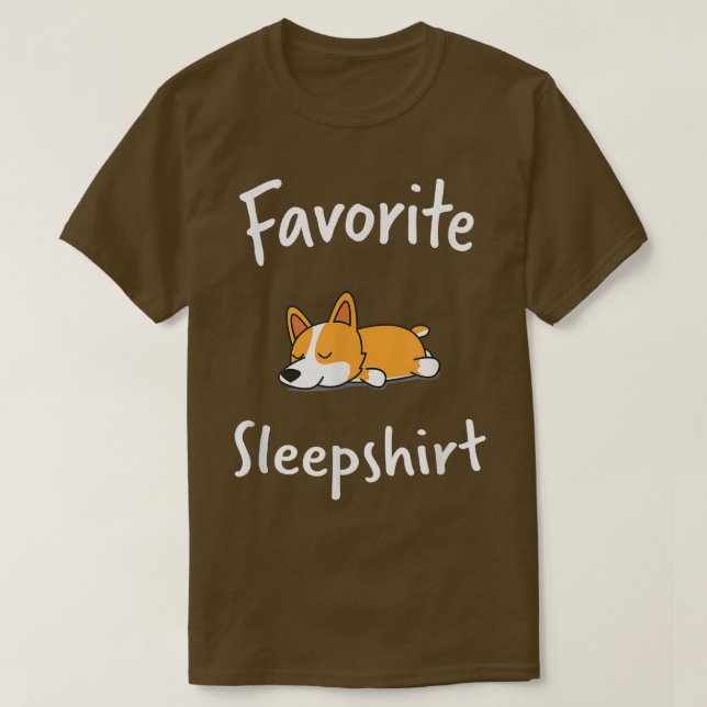Dog Dogs Corgi Nap Sleeping Sleep Pajama Nightgown T-Shirt (Design Front)