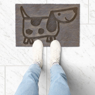 “Dog Doodle Doormat – Cute Welcome Mat Coir Mat