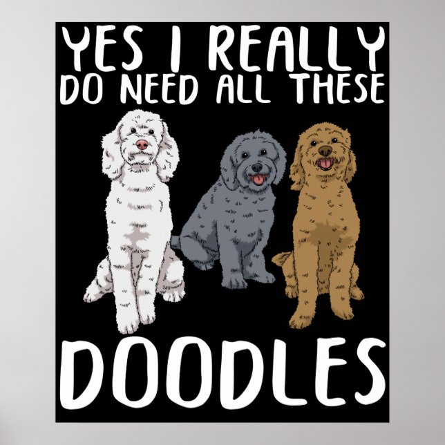 Dog Doodle Mom Gifts Dad Labradoodle Doodle Poster (Front)