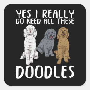 Dog Doodle Mom Gifts Dad Labradoodle Doodle Square Sticker