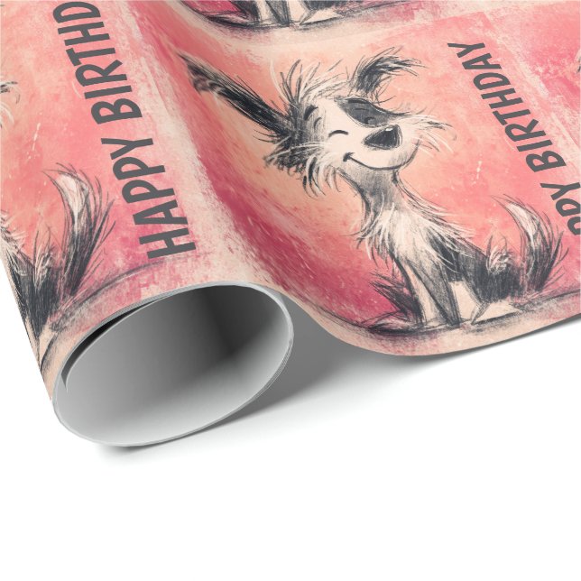 Dog Doodle Print Wrapping Paper Roll (Roll Corner)