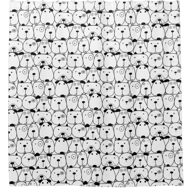 Dog Doodles Shower Curtain (Front)