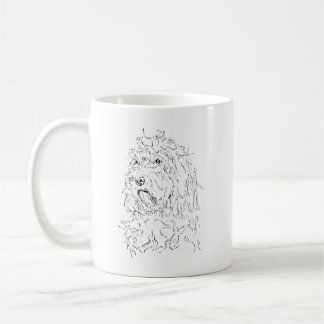 Dog drawing coffee mug Cockapoo