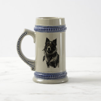 dog, dreamcatcher, amulet, talisman, beer stein