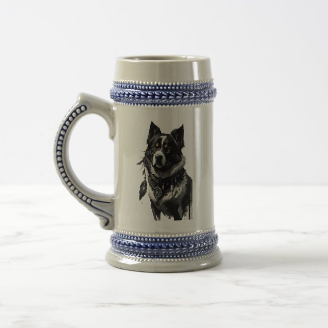 dog, dreamcatcher, amulet, talisman, beer stein (Left)