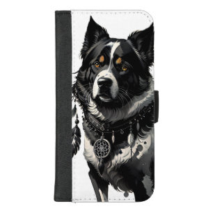 dog, dreamcatcher, amulet, talisman,  iPhone 8/7 plus wallet case