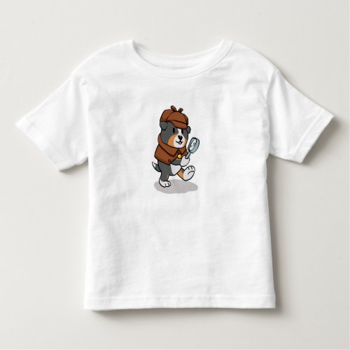 Dog dressed up like a detective  choose back colo toddler t_shirt