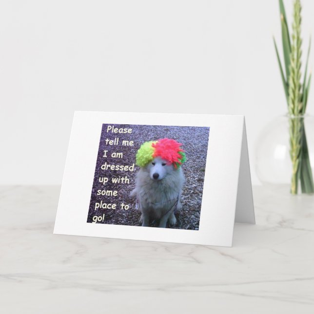 DOG DRESSED UP TO GO CELEBRATE YOUR "30TH" B-DAY CARD (Front)