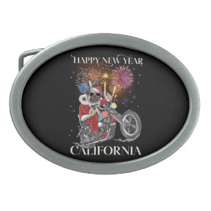 Dog Drives A Motorcycle To California Apron Belt Buckle