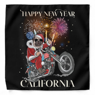 Dog Drives A Motorcycle To California Apron Keycha Bandana