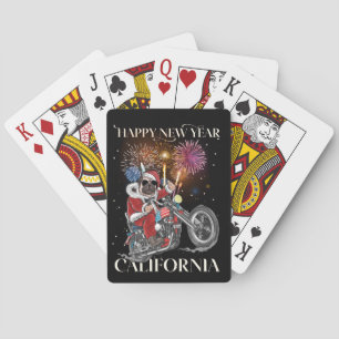 Dog Drives A Motorcycle To California Poker Cards