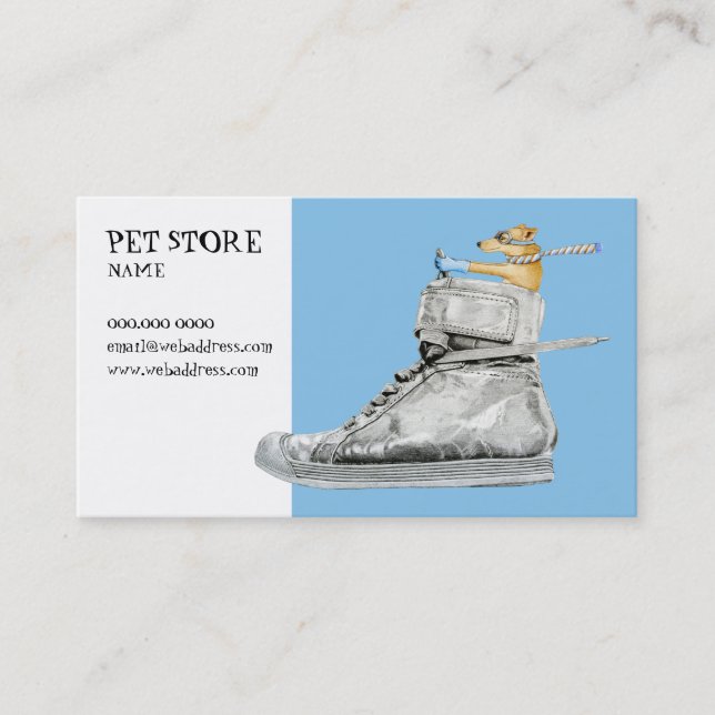 Dog Driving a Shoe Business Card (Front)
