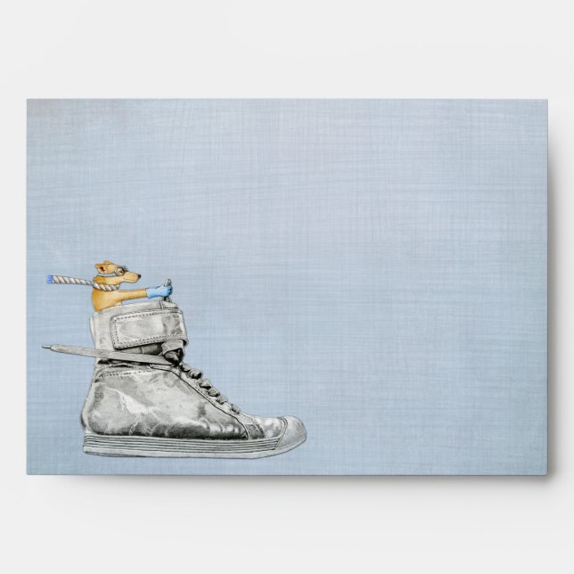Dog Driving Shoe A7 Card Envelope (Front)