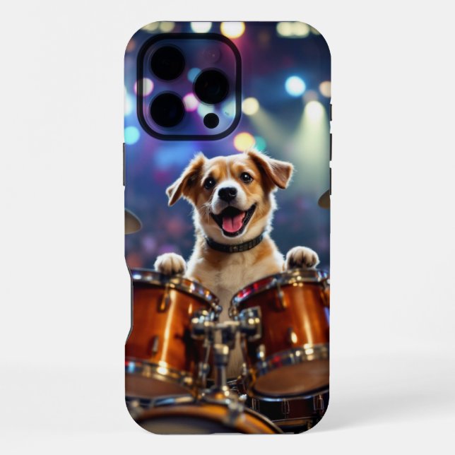 Dog Drummer Iphone Case (Back)