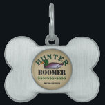 Dog Duck Hunter Pet Name Tag<br><div class="desc">Very cool dog tag for the "duck hunting dog". The word "Hunter" with a beautiful duck decoy. Your dogs name , phone number and the word "micro-chipped". Keep your best friend safe with this personalized dog tag. Makes a great gift for the duck hunter and duck trolling retriever in your...</div>