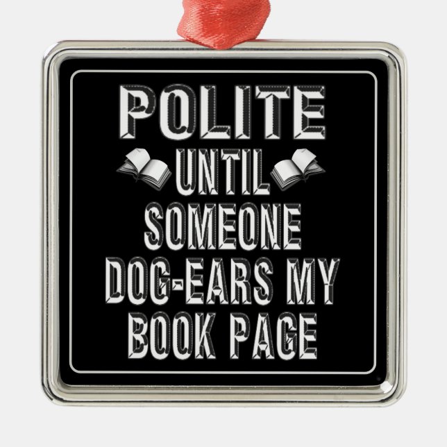 Dog Ear Books Humor Metal Ornament (Front)