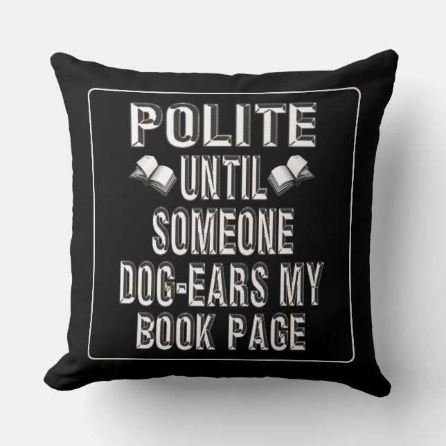 Dog Ear Books Humor Throw Pillow (Front)